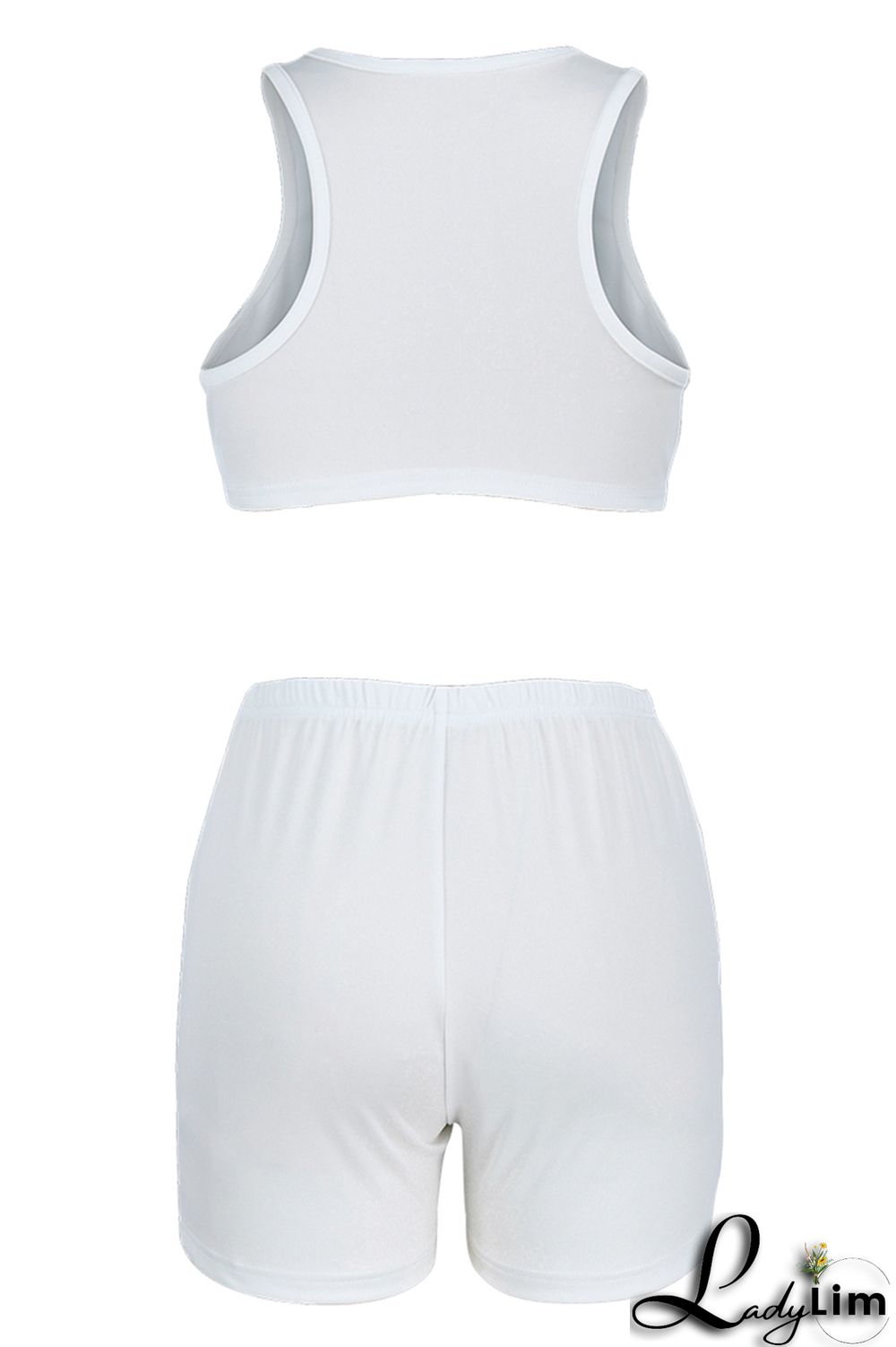 Orange Fashion Casual Sportswear Solid Basic O Neck Sleeveless Two Pieces