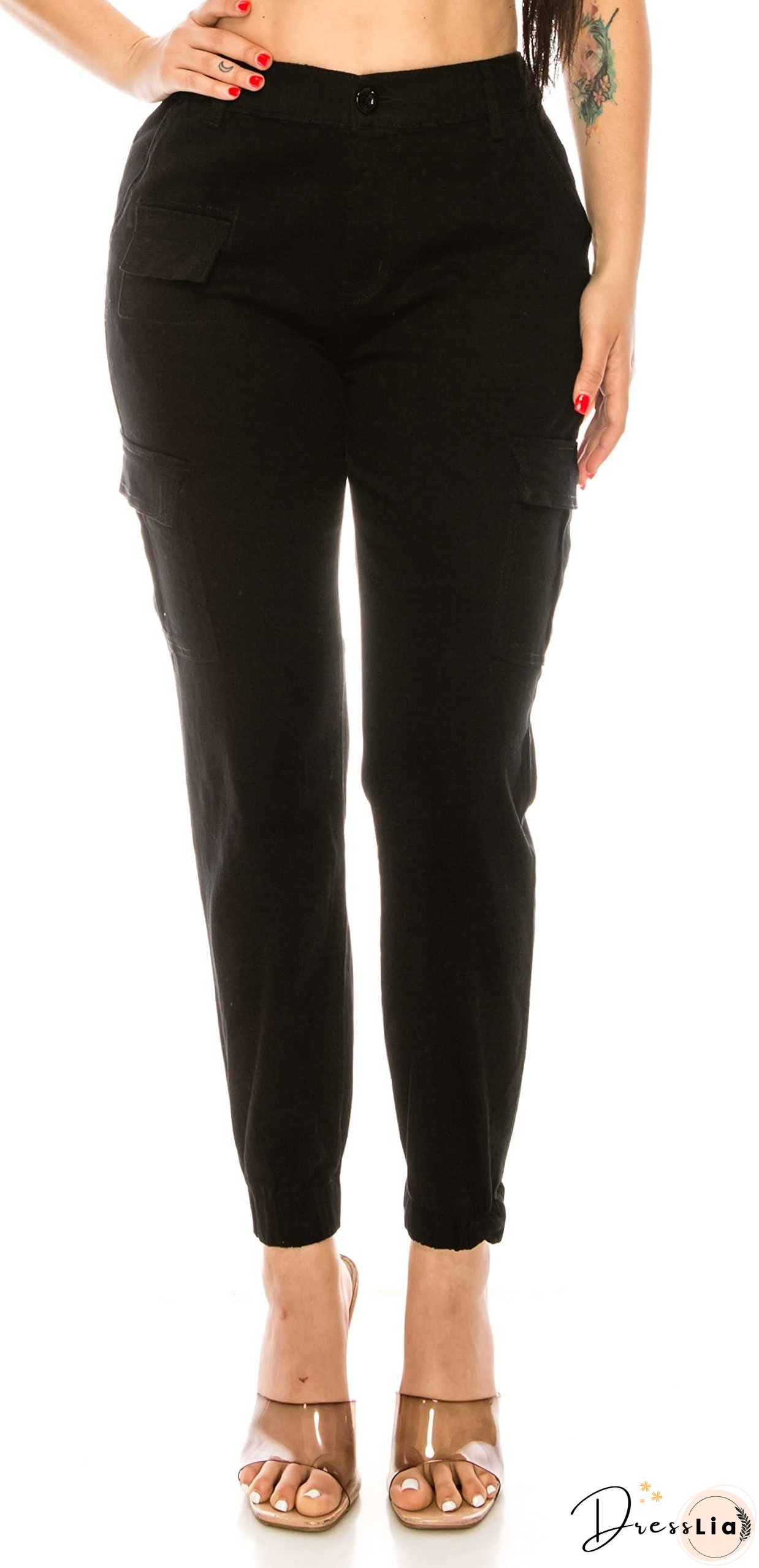 Women's Outdoor Overalls Design Elastic Waist Casual Pants