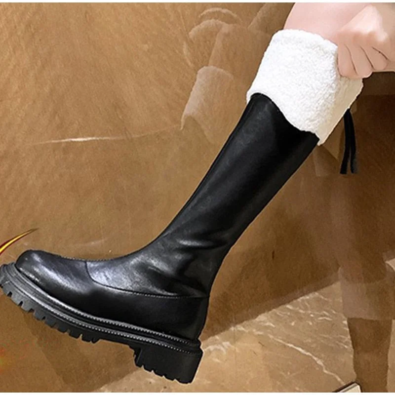 Fashion New Thigh High Boots Women Platform Shoes Thick Soled Female Knee High Boots Autumn Winter Ladies Long Motorcycle Boots