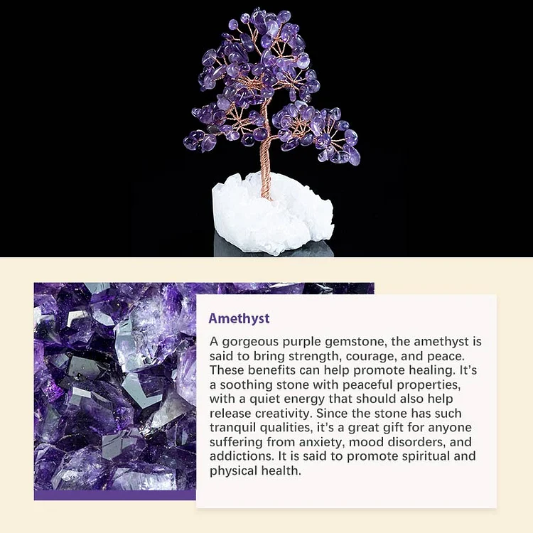 Natural Crystal Stone Feng Shui Tree|  Amethyst