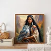 Diamond Painting-DIY Full Round Drill Indian Owl(40*40 CM)