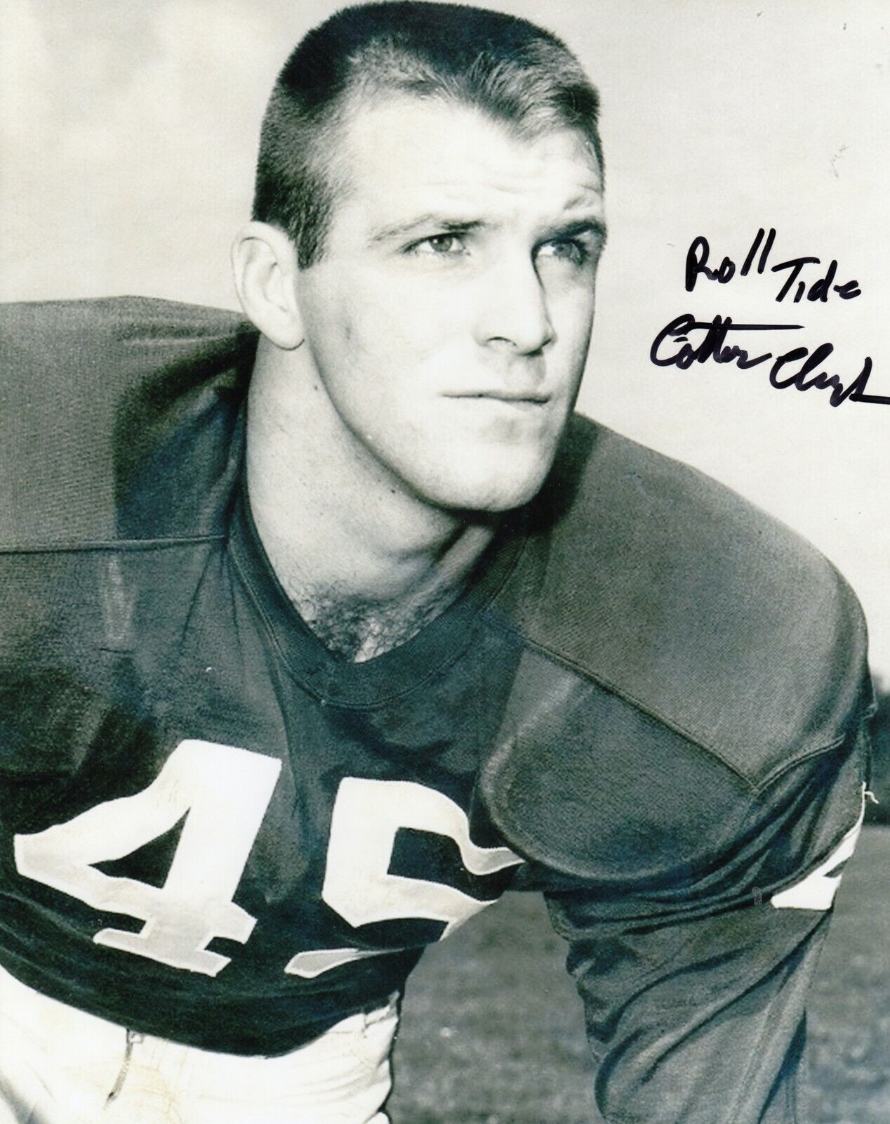 Cotton Clark #2 8x10 Signed Photo Poster painting w/ COA Alabama Crimson Tide