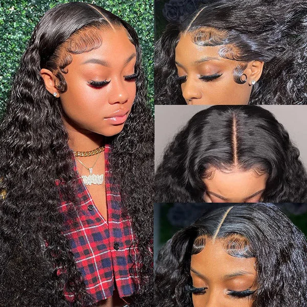 4x4 Water Wave HD Glueless Human Hair Wigs No Glue 30Inch 180% Density ELCNEPAL