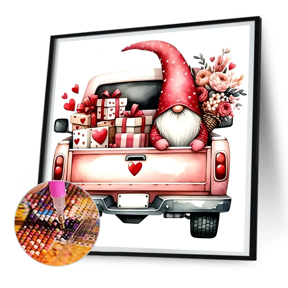 Diamond Painting - Full Round Drill - Valentine's Day Gnome(Canvas|30*30cm)