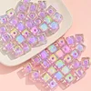 12mm Flashing Crystal Acrylic Square Beads DIY Jewelry