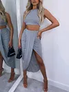 Irregular Clipping Sleeveless Two-Piece Suits