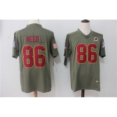 Men's  Washington Redskins #86 Jordan Reed Olive Salute To Service Limited Stitched NFL Jersey