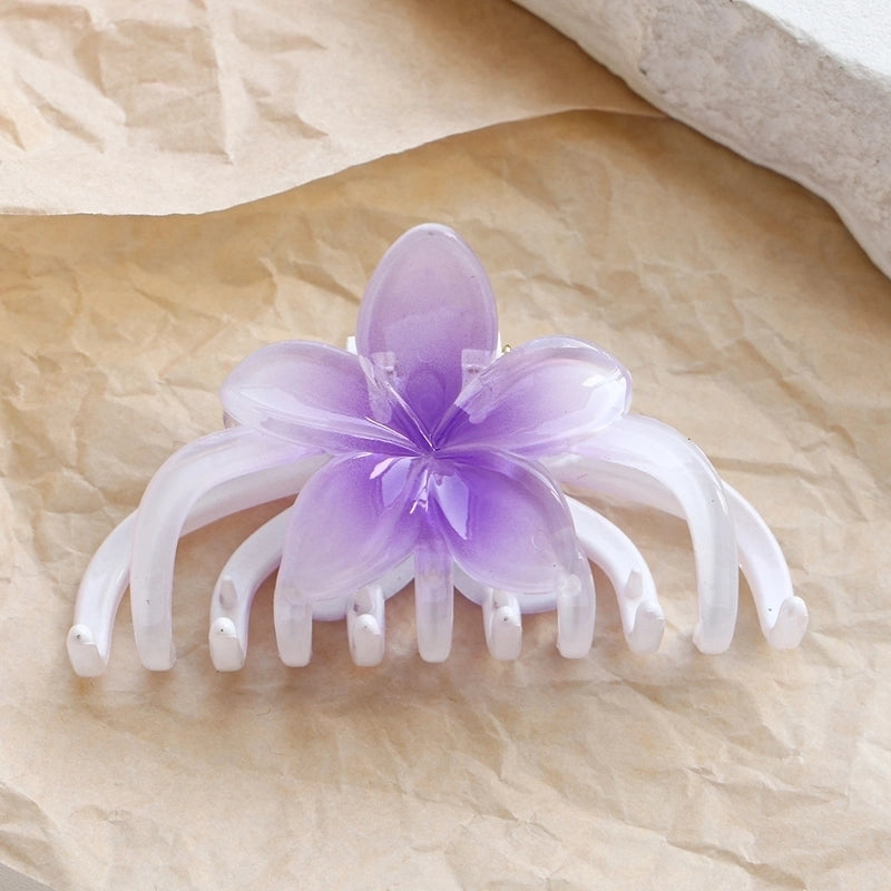 Women’s Casual Minimalist Flower Plastic Resin Stoving Varnish Hair Claws