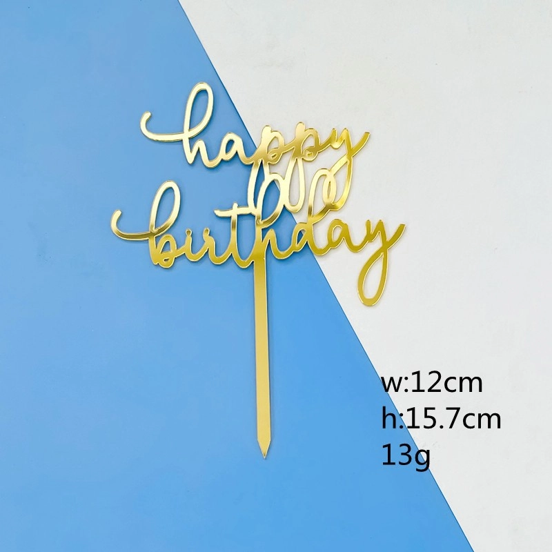 10 Pieces Letter Arylic Birthday Cake Decorating Supplies