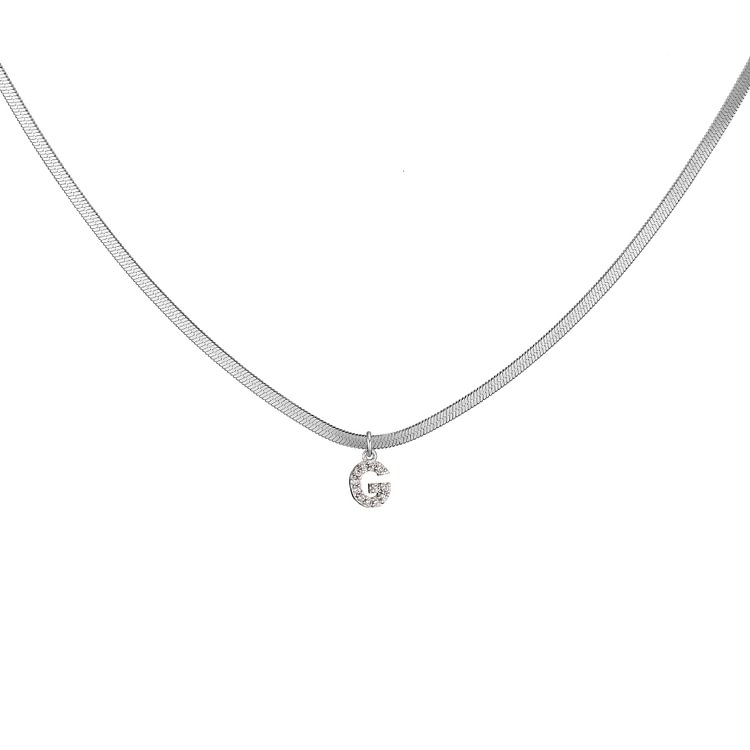 Custom Initials Snake Chain Necklace