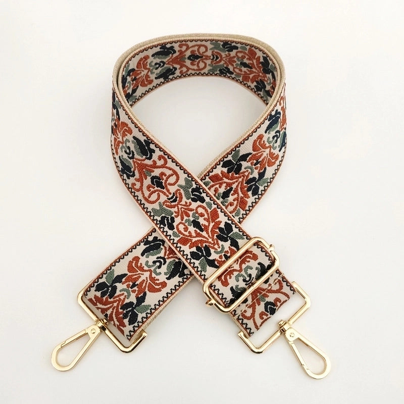 New Thick Color Ethnic Style Jacquard Wide Shoulder Strap Single Shoulder Crossbody Women Bag Accessories Long Strap Replacement Bag Strap