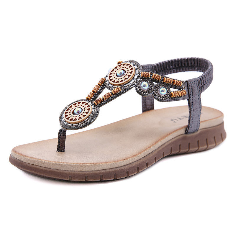 Summer Vintage Beaded Rhinestone Premium Soft Sandals