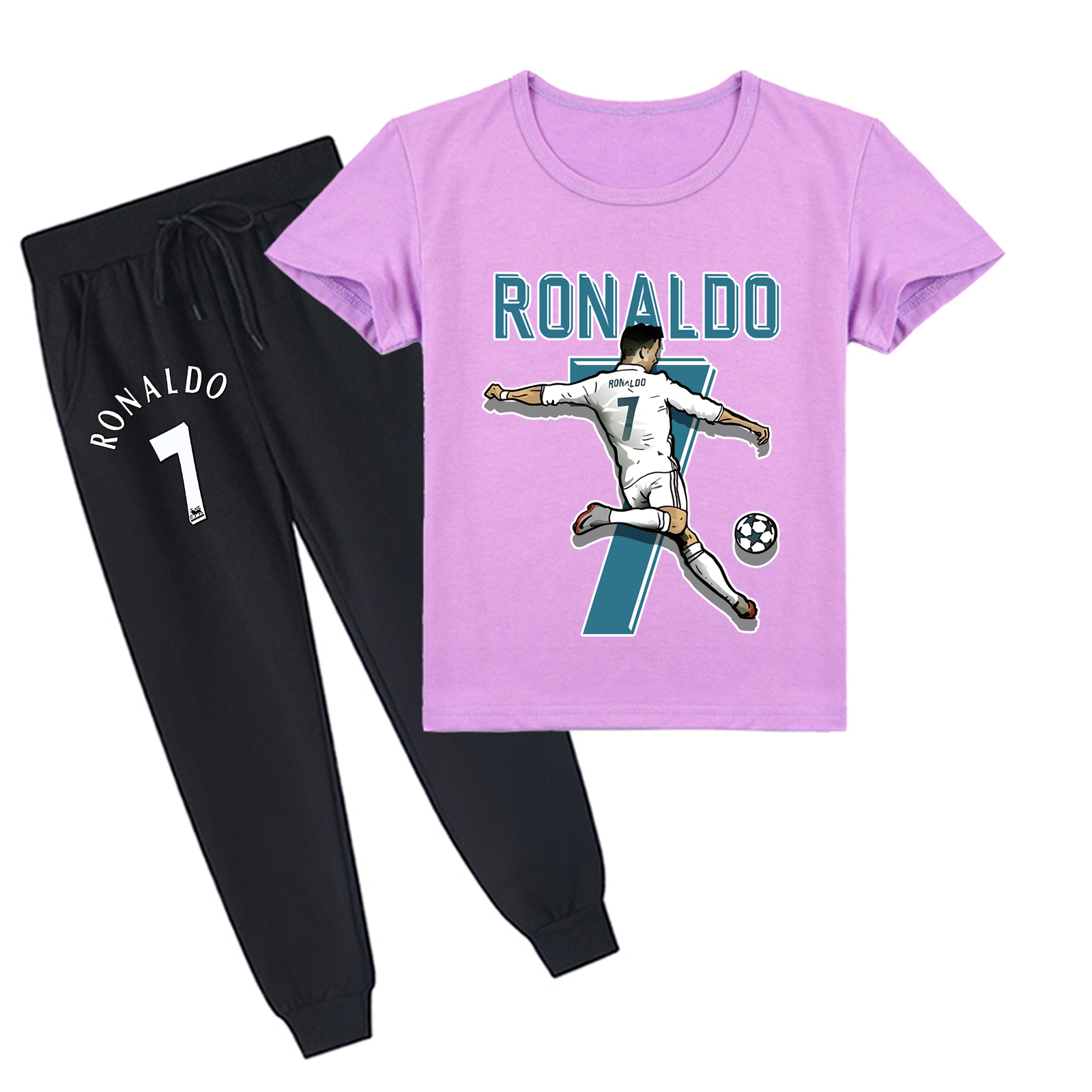 Mayoulove Cristiano Ronaldo Kids T-Shirt Set - Cool Short Sleeve Outfit for Boys  Girls - Soccer Fan Essential-Mayoulove