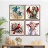 4 PCS Animal - Full Embroidery 3 Strands 11CT Stamped Cross Stitch - 40*40CM