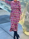 Graphic Print Midi Dress