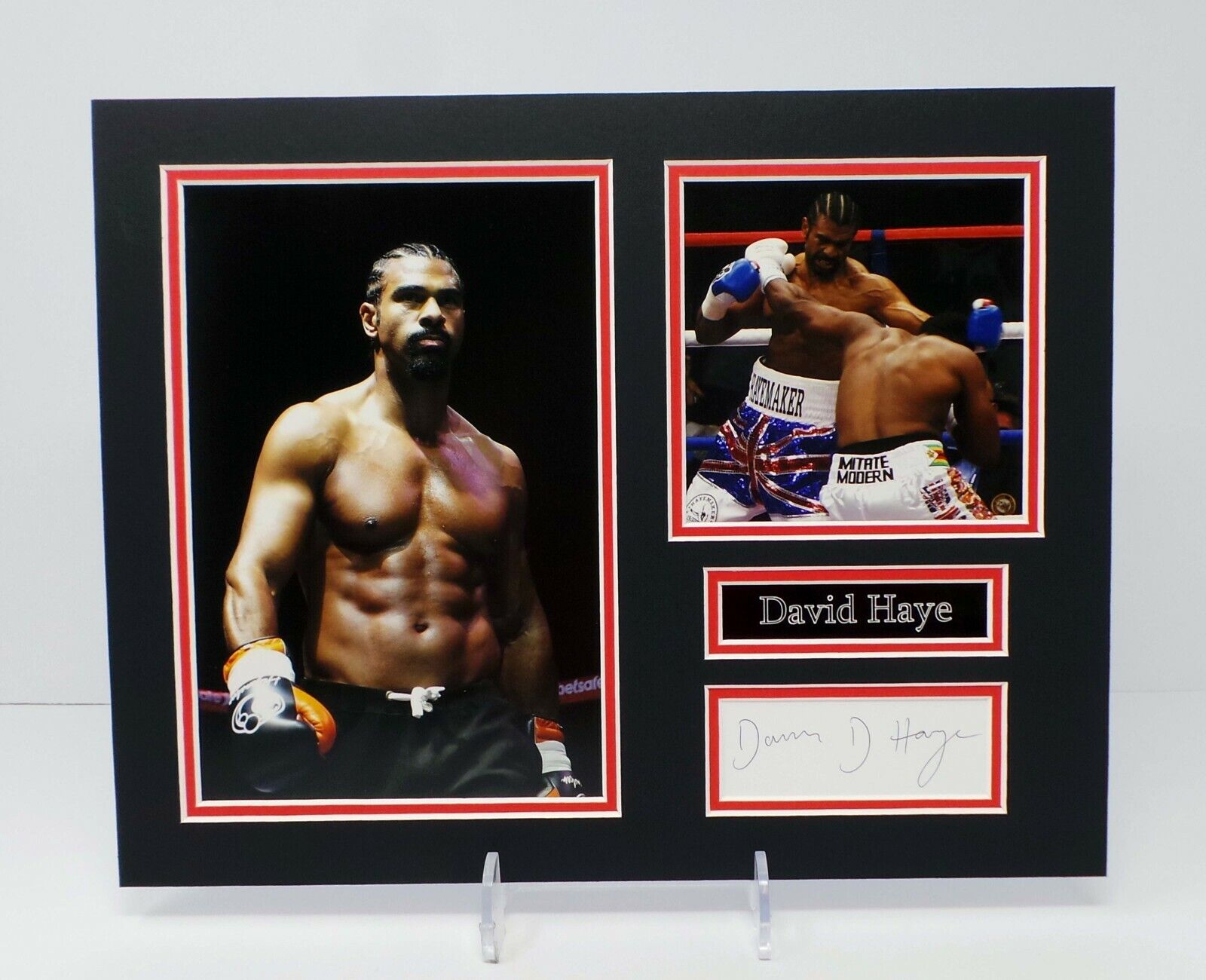 David HAYE Signed Mounted Photo Poster painting Display 5 AFTAL RD COA World Champion Boxer