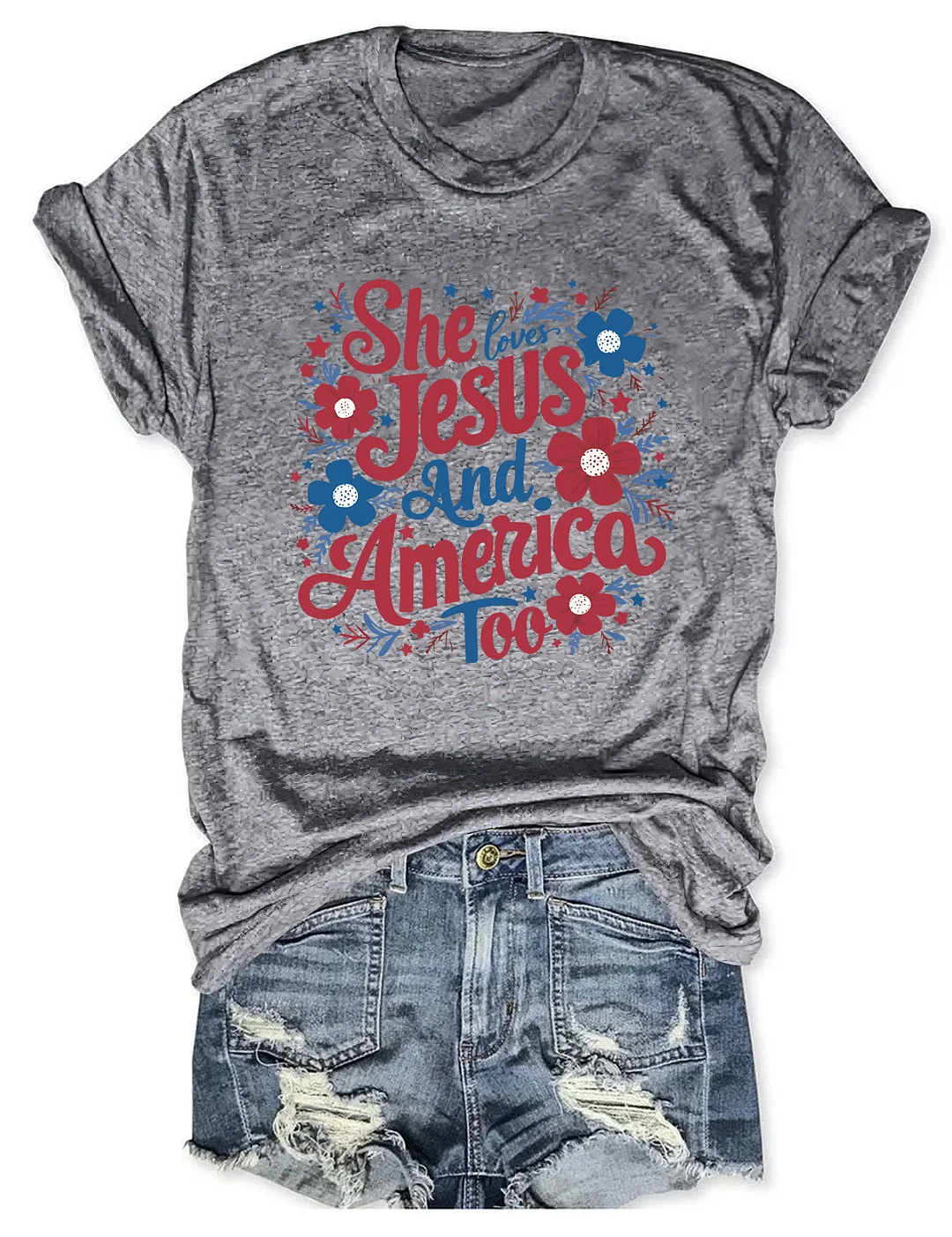 She Loves Jesus And America Too T-shirt