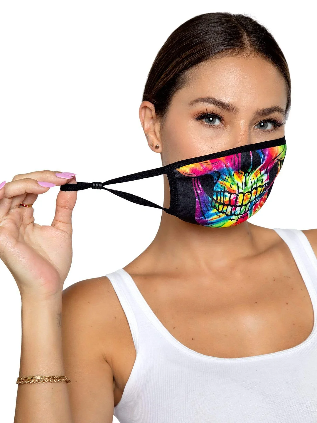 Tie Dye Skull Face Mask