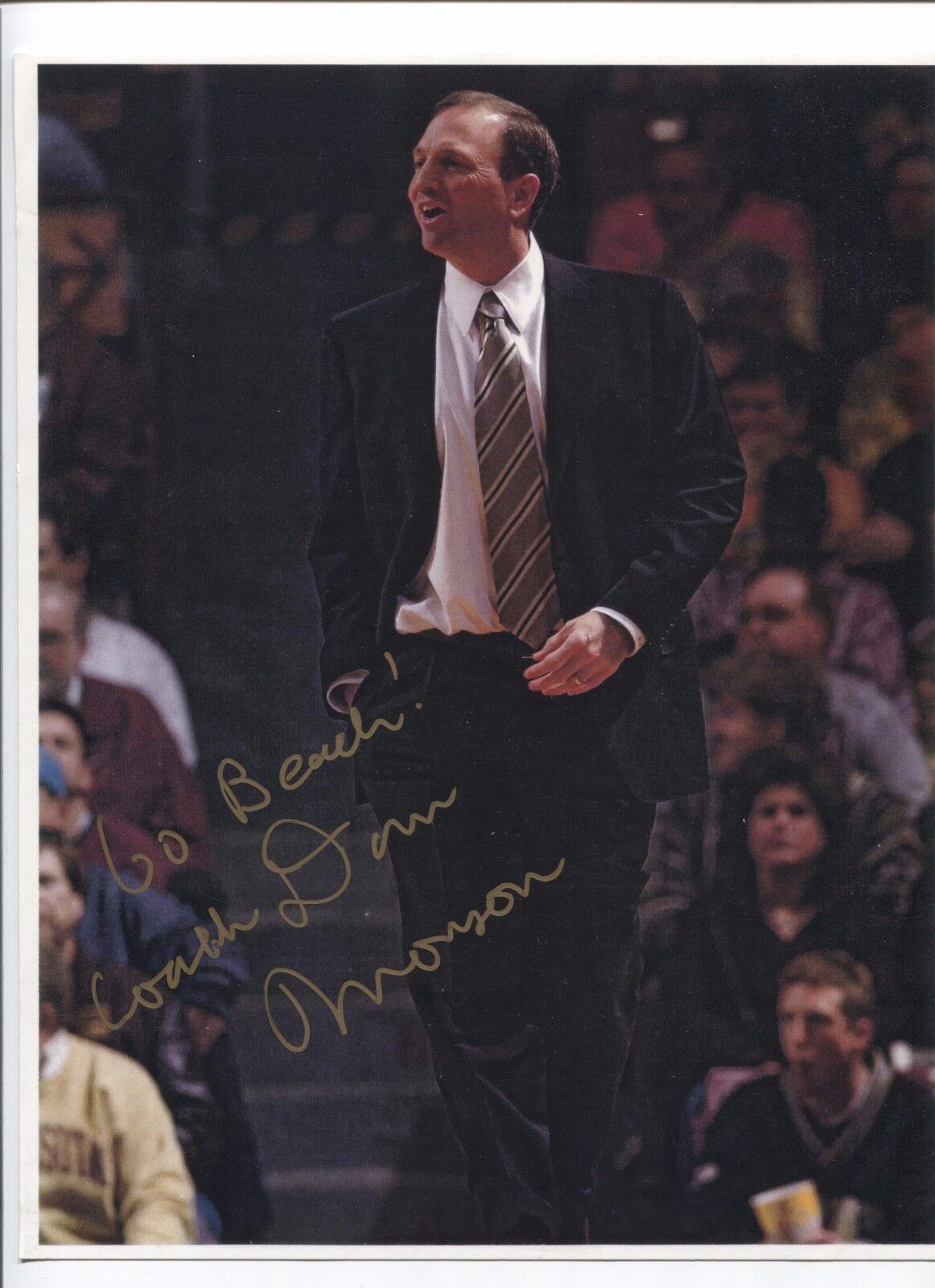 Dan Monson Signed 8.5x11 Photo Poster painting College NCAA Basketball Coach Gonzaga Autographed