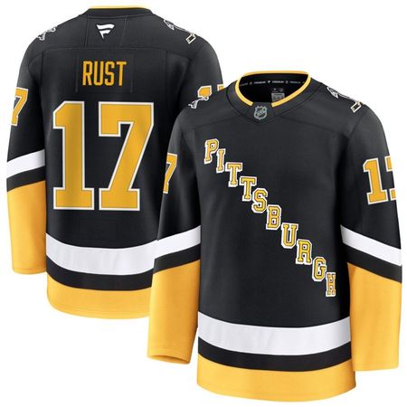 Youth Pittsburgh Penguins #17 Bryan Rust Black Alternate Jersey