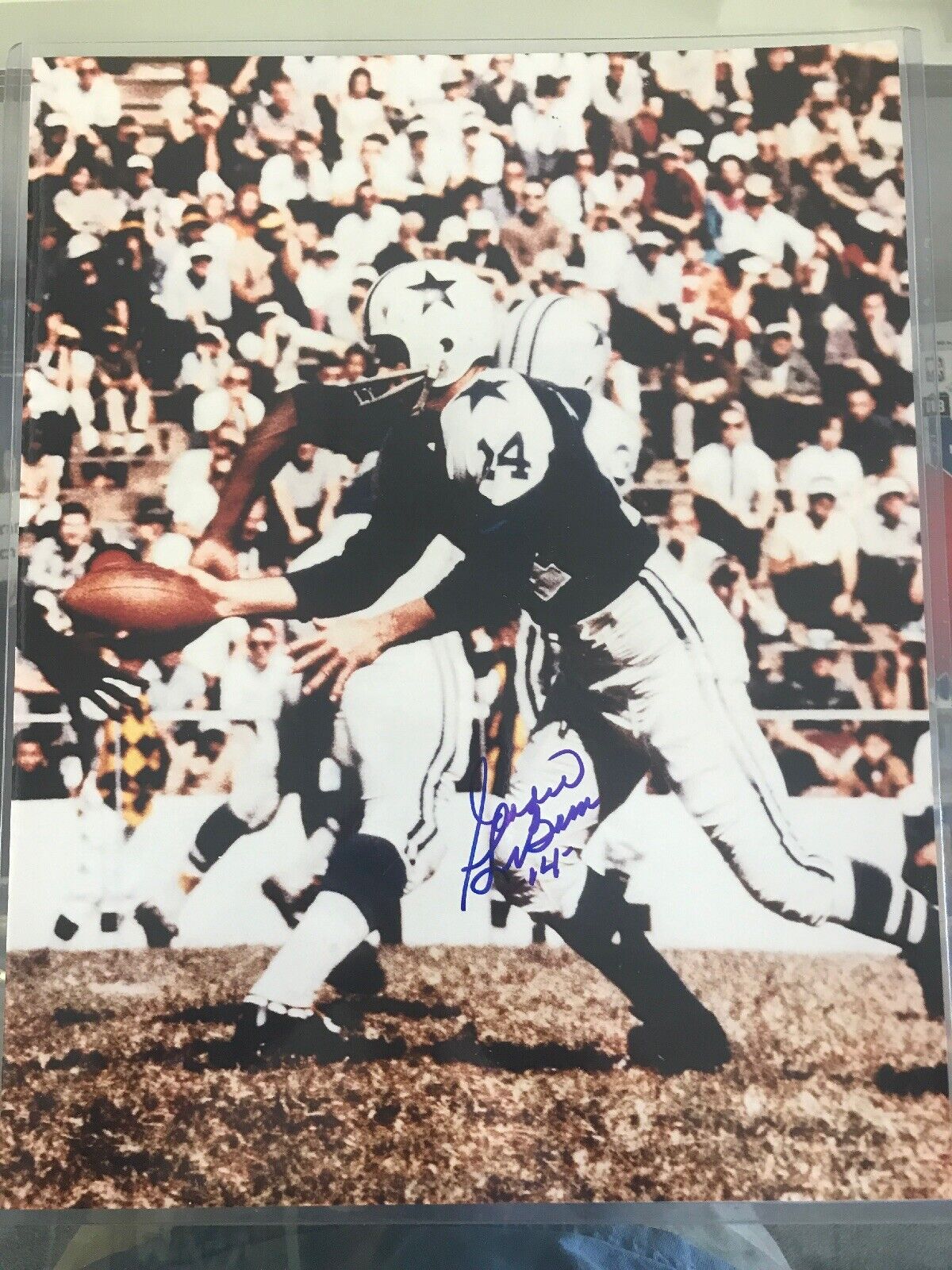 Eddie Lebaron Signed 11x14 Dallas Cowboys First Quarterback In Person D Deceased