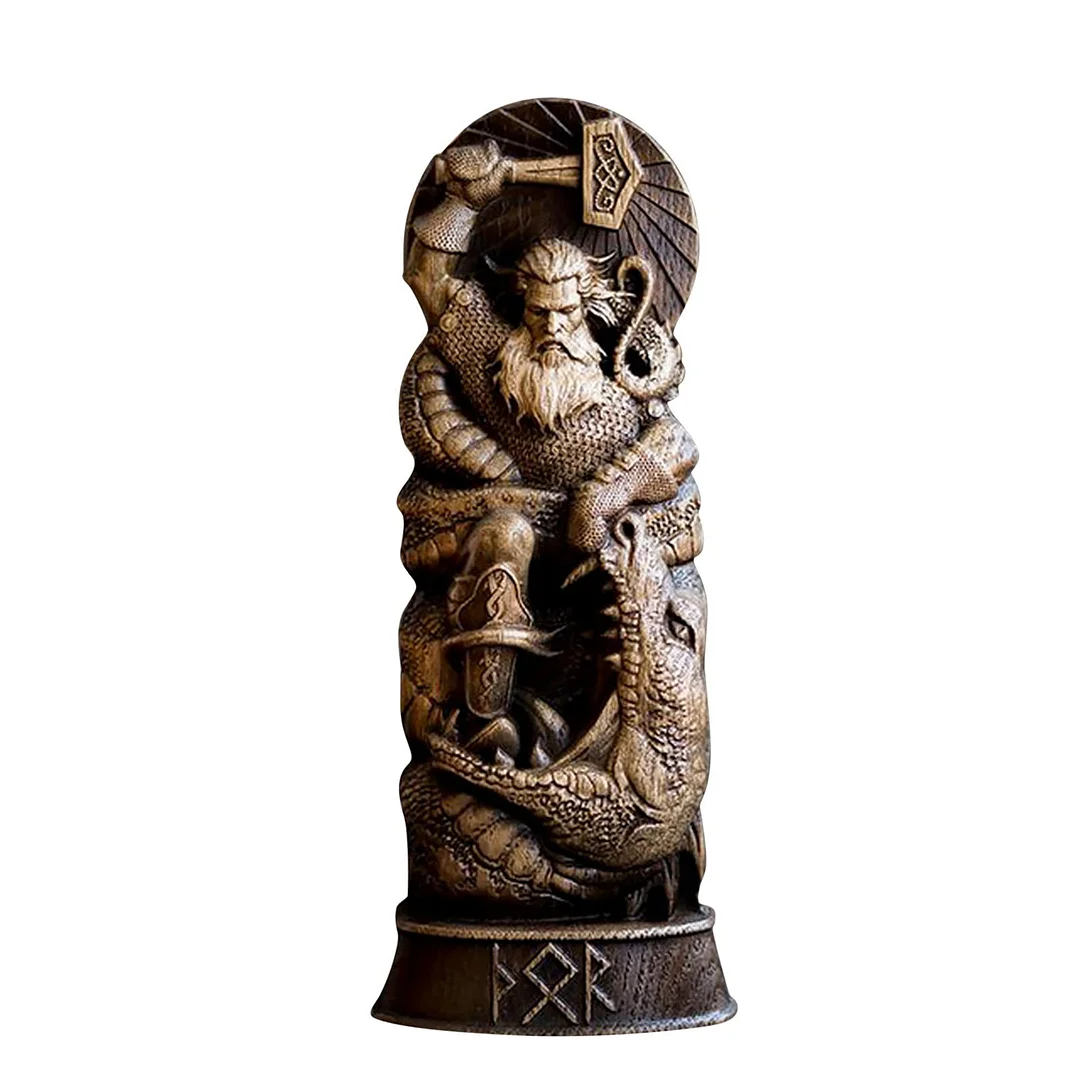 🔥Hot Sale🔥(Buy 2 Free shipping)🎁Odin statue, Allfather, Wotan, norse gods, wood carving altar heathen asatru viking god and goddes sculpture wooden scandinavian pantheon