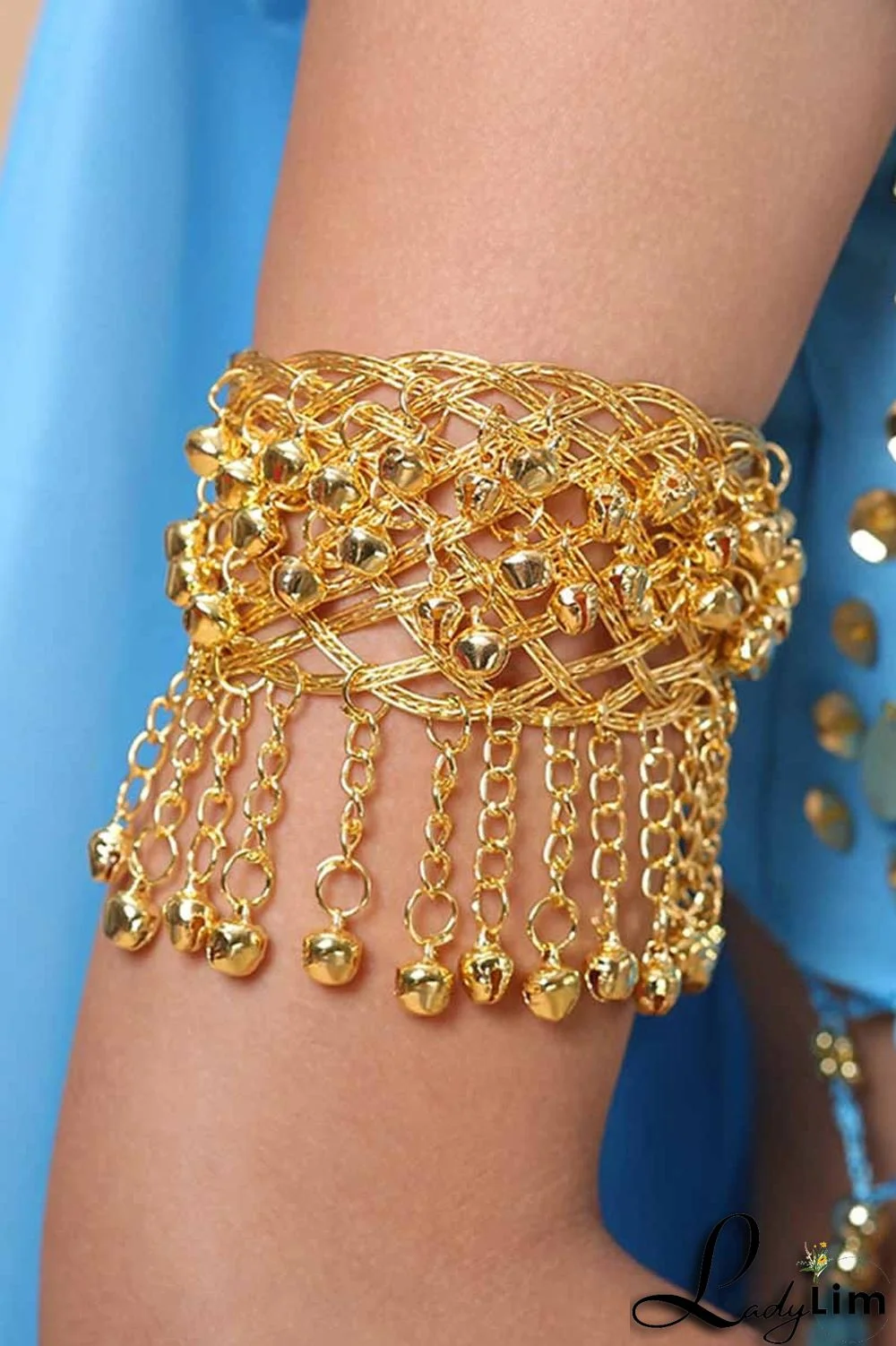 Bell Decor Fringe Cuff Bracelet