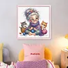 Sewing Old Lady-11CT Stamped Cross Stitch 40*40cm/15.75*15.75in tapestrymarket
