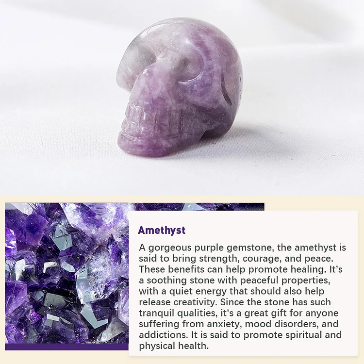 Natural Crystal Skull Symbol Decoration