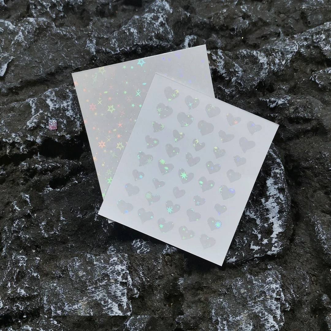 1PC 3D Nail Stickers Black Heart Love Self-Adhesive Slider Letters Nail Art Decorations Stars Decals Manicure Accessories-Nail Inspo