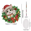 Xmas Wreath Kitten Special Shaped 2D Flat DIY Diamond Painting Ornament