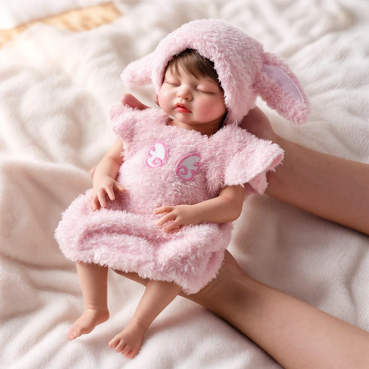 Babeside Nancy 12"/16" Realistic Silicone Sleeping Baby Little Infant Girl Retaining Pacifier