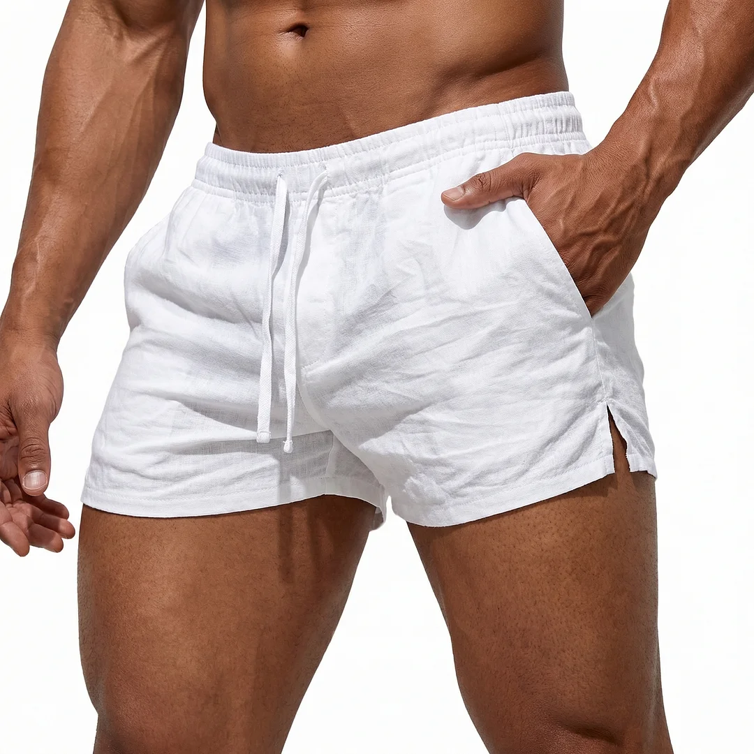 Men's Basic Casual Shorts, Breathable Linen Shorts-INSPIREUSE