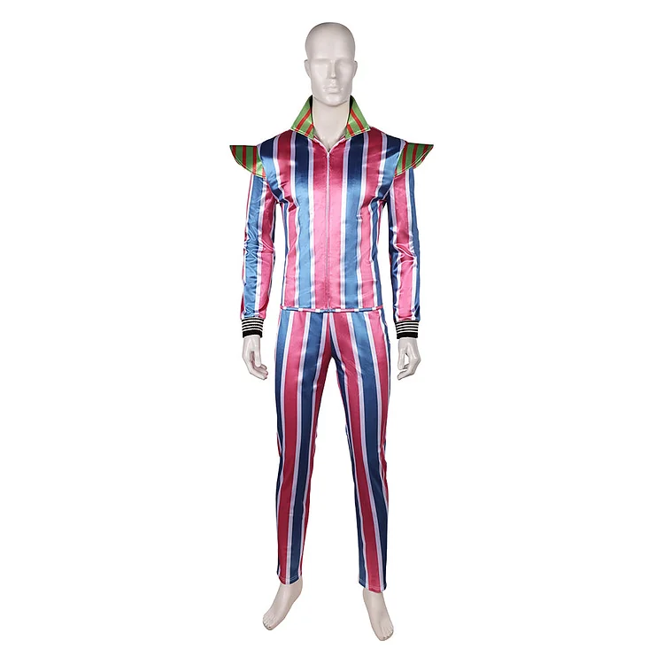 Ziggy Stardust David Bowie Blue Red Striped Outfits Cosplay Costume Halloween Carnival Suit