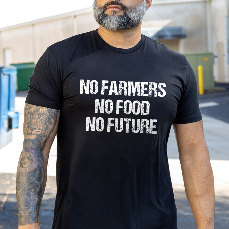 Livereid No Farmers No Food No Future Printed Men's T-shirt - Livereid