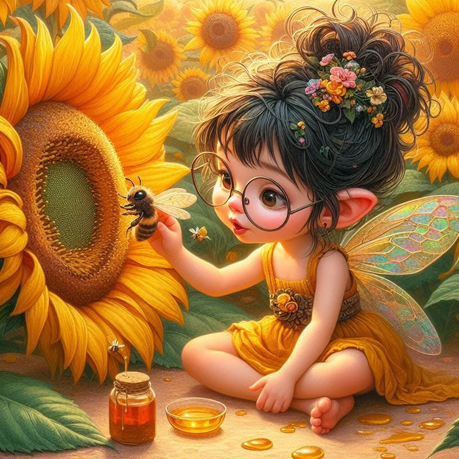 Full Round Diamond Painting - Sunflower Girl(Canvas|40*40cm)