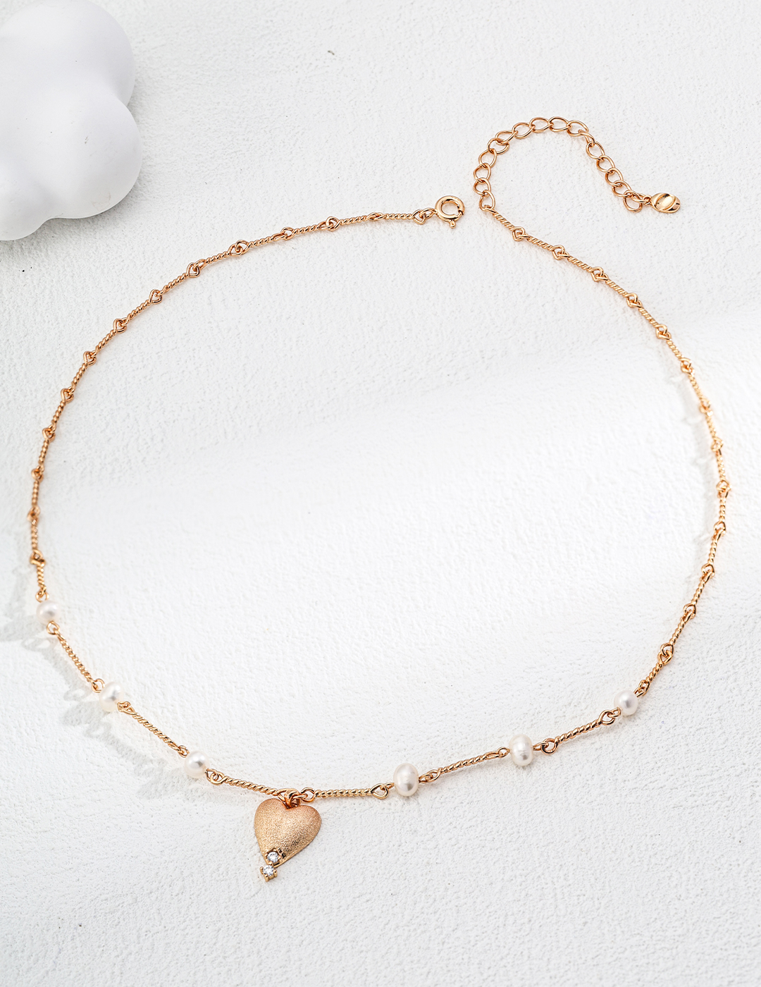 Minimalist Natural Pearl Frosted Pendant Necklace