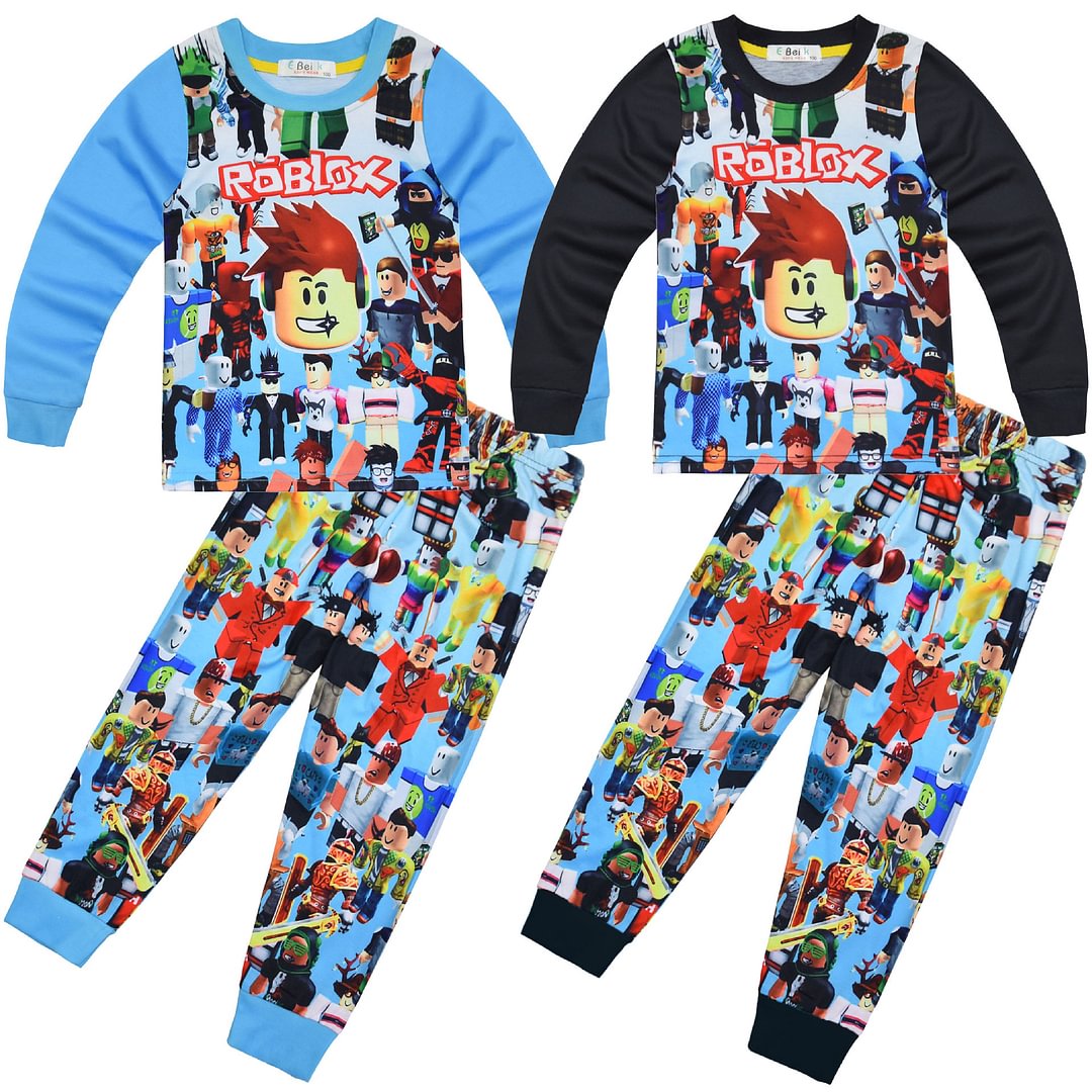 2020 New Cross Border Game Roblox Middle Aged Children S Home Service Suit Long Sleeve Two Piece Pajamas 565 - roblox bear pajamas