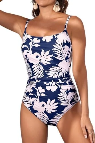 Women's Tummy Control Ruched One Piece Swimsuits