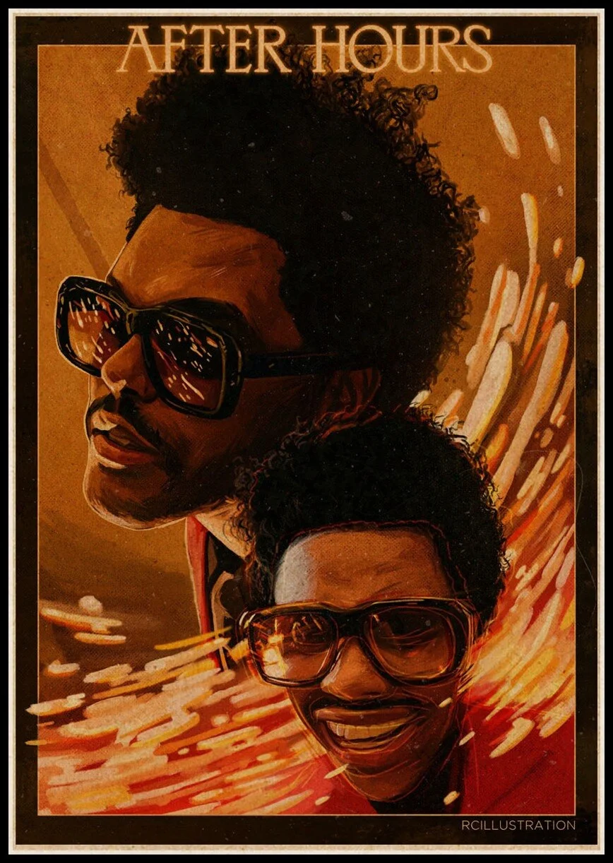 Athvotar Rapper Posters Hip Hop The Weeknd Wiken Potted Brother Quality Vintage Kraft Paper Painting Poster Living Room Wall Decor 703-1