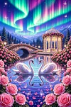 Luxury AB Velvet Diamond Painting Kit - Swan Lake