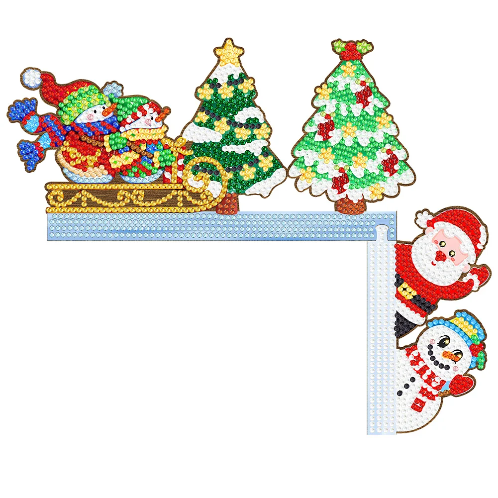 DIY Christmas Tree Santa Claus Snowman Diamond Painting Door Corner Sign for Home