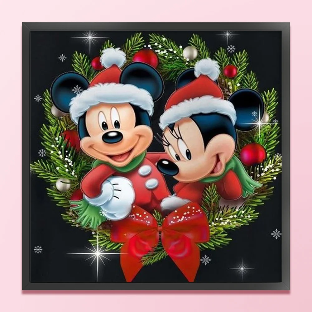11CT Full Stamped Cross Stitch - Mickey Minnie(Canvas|40*40CM)