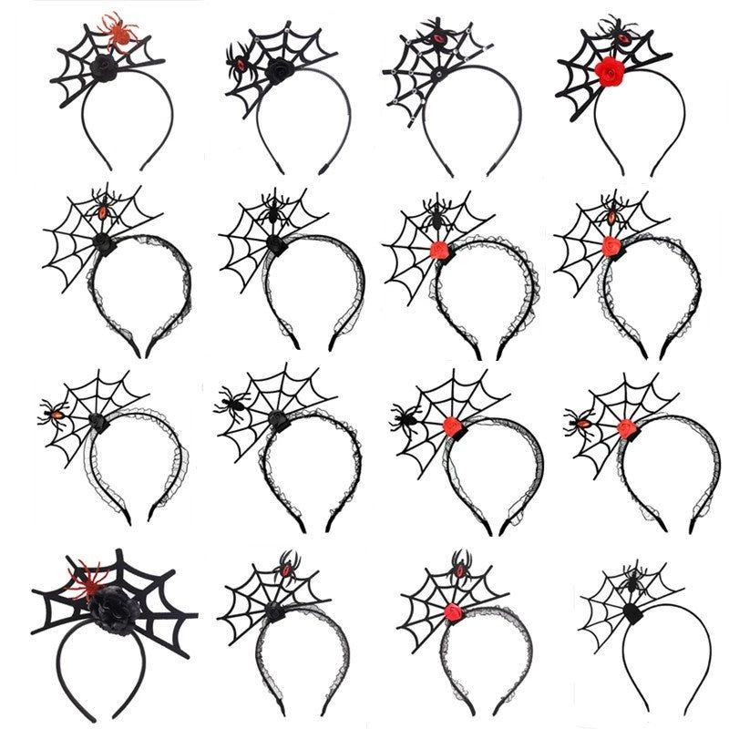 Halloween Funny Punk Flower Spider Spider Web Mixed Materials Party Festival