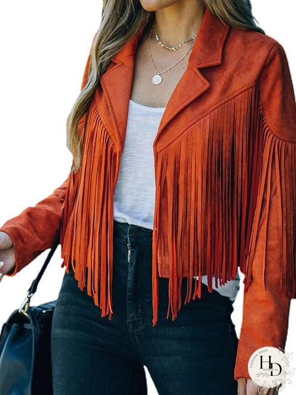 Sophisticated Fringe Suede Jacket