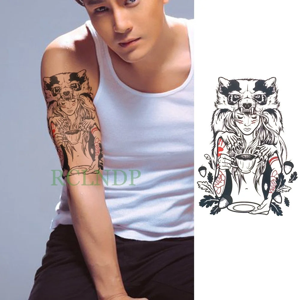 Waterproof Temporary Tattoo Stickers on Body Tribal Totem Fake Tatto Flash Tatoo Back Leg Arm belly big size for Women Men girl