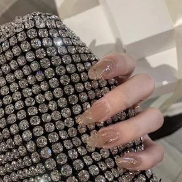 24pcs/set White Gradient Fake Nails Pre-design Nail Accessories Full Cover Nail Art Tips Manicure Square False Nails-Nail Inspo