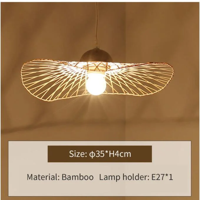 New Chinese Bamboo weaving Wicker Rattan Shade Cap Ceiling Light E27 lamps lanterns living room hotel restaurant aisle Lamp
