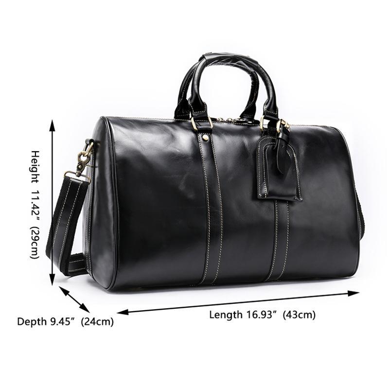 Genuine Leather Comfortable Grab Clean Silhouette Spacious Interior Carryall Bag for Traveling