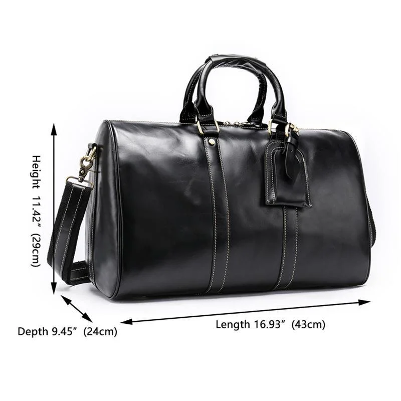 Genuine Leather Comfortable Grab Clean Silhouette Spacious Interior Carryall Bag for Traveling